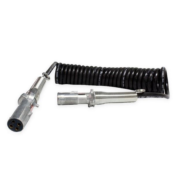 4-Cond Coiled Cable W/Plugs-15'Wl